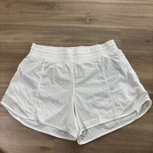 Lululemon Hotty Hot Short High-Rise Long 4" Women Size 10 White